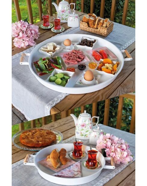 Set mit 2 Schalen M0185 weiß - 37x37x2 cm/51x51x3 cm
