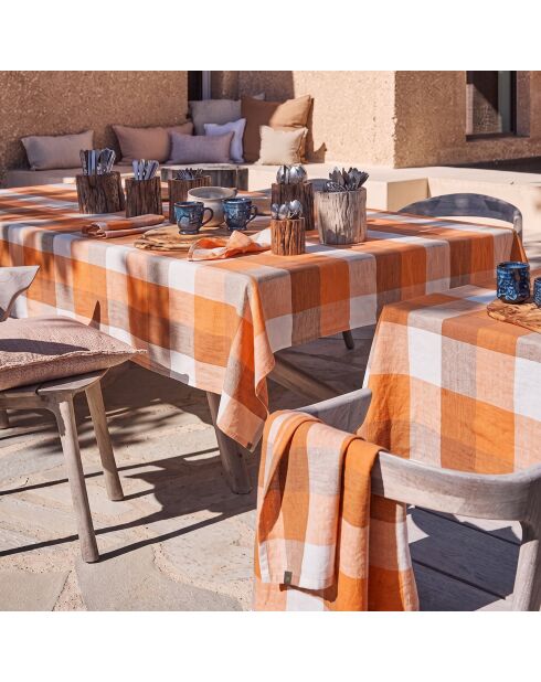 Nappe en lin mélangé Tenerife terre brûlée