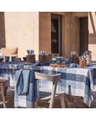 Nappe en lin mélangé Tenerife bleu stone