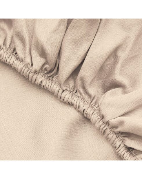 Kleines 1-Sitzer-Spannbetttuch De Beige aus Satin - 90x190 + 30 cm
