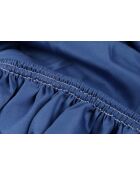 Dunkelblaues Kingsize-Spannbetttuch aus Satin — 160 x 200 + 30 cm