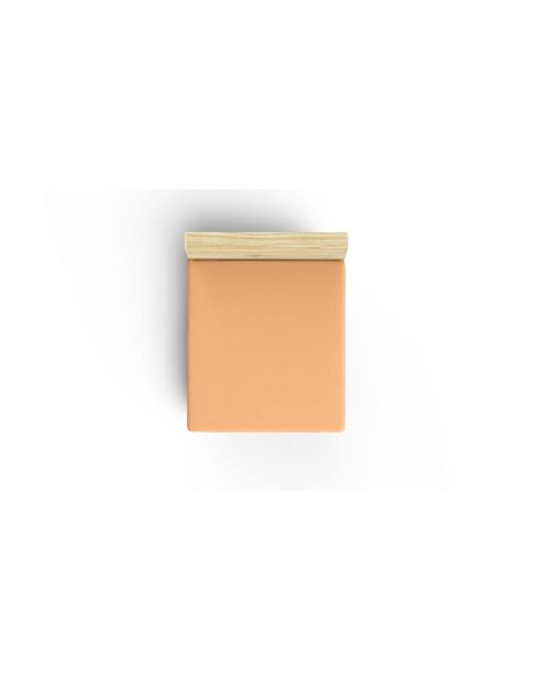 Drap-housse modèle 1 place en coton ranforcé orange pâle