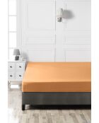 Drap-housse modèle 1 place en coton ranforcé orange pâle
