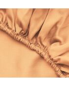 Drap-housse modèle 1 place en coton ranforcé orange pâle
