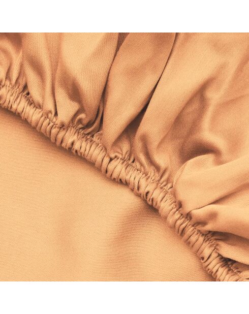 Drap-housse modèle 1 place en coton ranforcé orange pâle