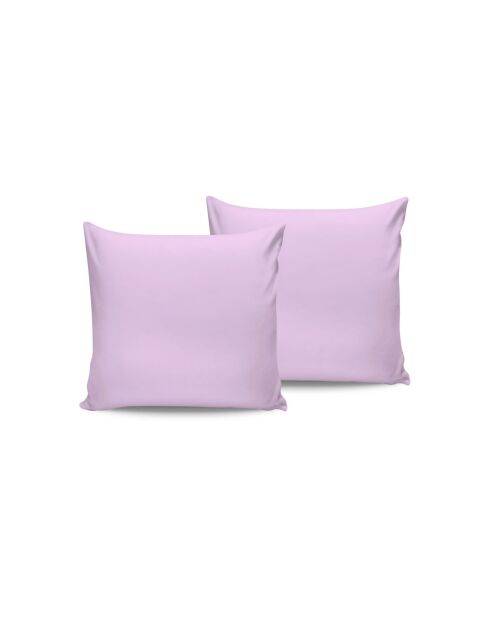 2 fundas de almohada de algodón lila