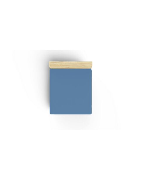 Blauw hoeslaken van versterkt katoen