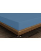Blauw hoeslaken van versterkt katoen