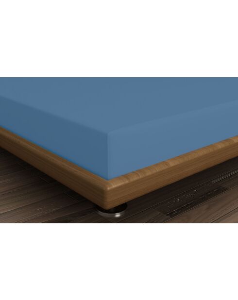 Blauw hoeslaken van versterkt katoen