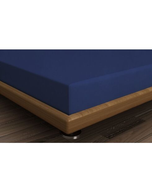Sax blauw hoeslaken van versterkt katoen
