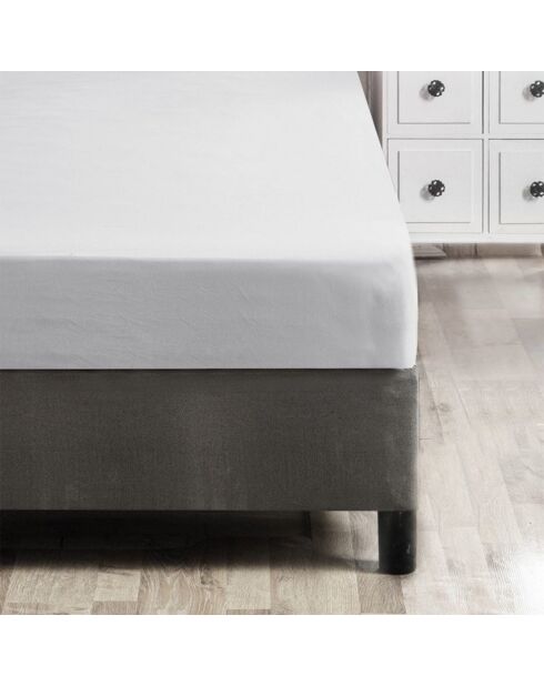 Lenzuolo con angoli doppi in cotone rinforzato grigio
