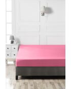 Lenzuolo con angoli elasticizzati rosa in cotone rinforzato