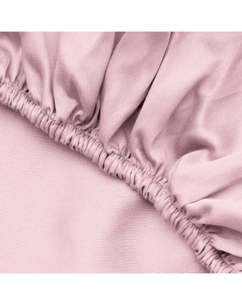 Lenzuolo con angoli in raso di cotone rosa chiaro