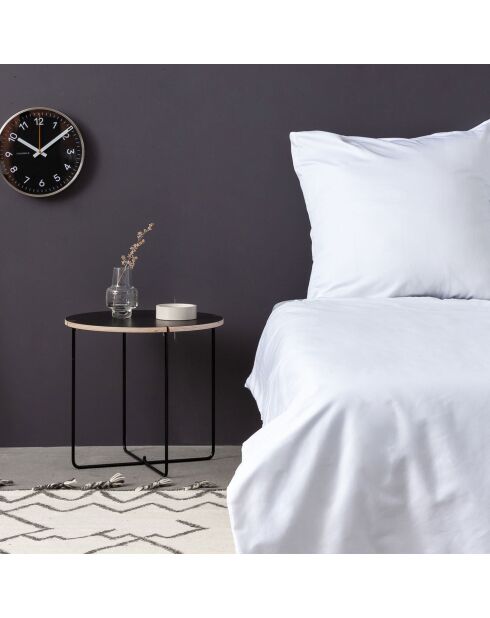 Drap-housse king size en satin De blanc -160x200 + 30 cm