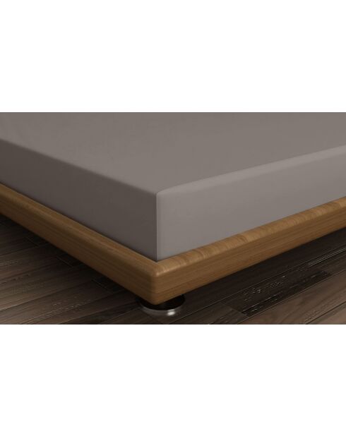 Antraciet versterkt katoenen hoeslaken voor 1 persoon - 90x200 + 30 cm