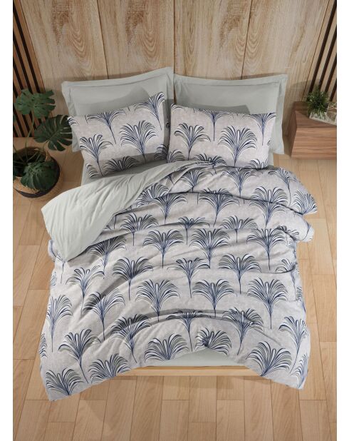 Santo blauwe kingsize katoenen dekbedovertrekset