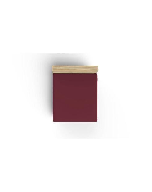 Drap-housse en coton ranforcé bordeaux
