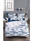 Rush blauwe kingsize katoenen dekbedovertrekset