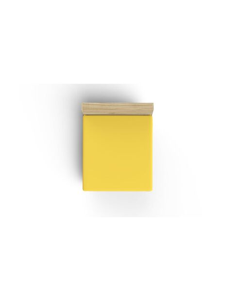Drap-housse 1 place en coton ranforcé jaune foncé