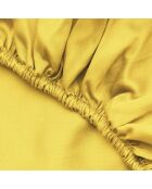Drap-housse 1 place en coton ranforcé jaune foncé