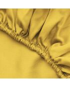 Drap-housse 1 place en coton ranforcé jaune foncé