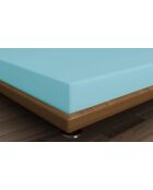 XL tweepersoons hoeslaken in turkoois versterkt katoen -140x200 + 30 cm