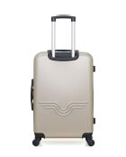 Lot de 3 - Valise weekend et 2 valises cabine 4 roues simples Brooklyn beiges - M/S/XXS