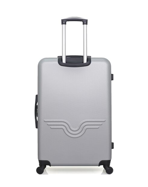 Lot de 2 - Valise grand format et valise cabine 4 roues simples Brooklyn grises - L/XXS