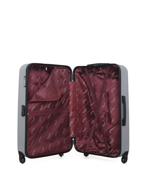 Lot de 2 - Valise grand format et valise cabine 4 roues simples Brooklyn grises - L/XXS