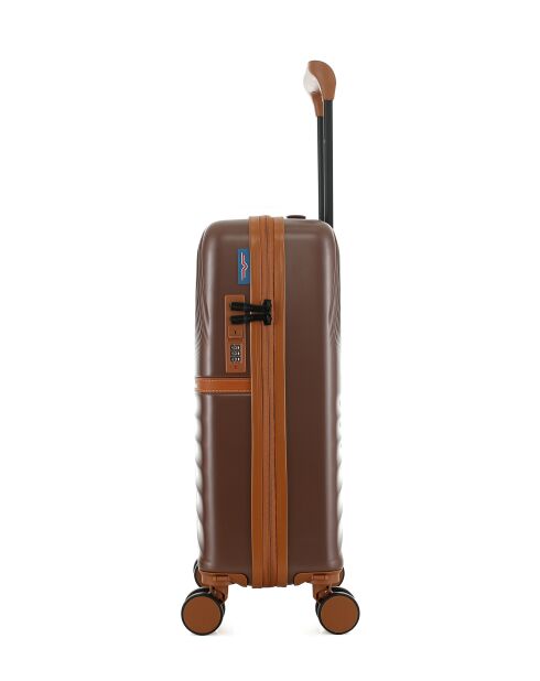 Valise Cabine XS 4 roues doubles Oakland chocolat - 34,5x54x19 cm
