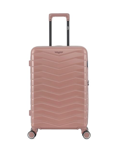 Lot de 2 - Valise weekend et valise cabine 4 roues doubles Seattle rose doré - M/S
