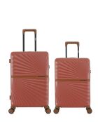 Lot de 2 - Valise weekend et valise cabine 4 roues doubles Oakland terracotta - M/S