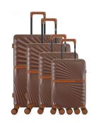 Lot de 4 valises 4 roues doubles Oakland-O chocolat - L/M/S/XS