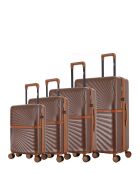 Lot de 4 valises 4 roues doubles Oakland-O chocolat - L/M/S/XS