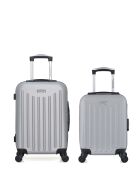 Lot de 2 valises cabine 4 roues simples Brooklyn grises - S/XXS