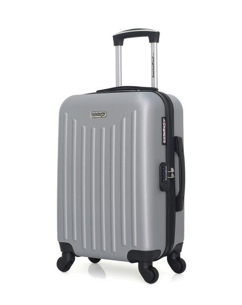 Lot de 2 valises cabine 4 roues simples Brooklyn grises - S/XXS