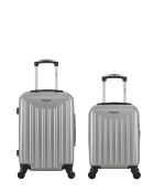 Lot de 2 valises cabine 4 roues simples Brooklyn grises - S/XXS