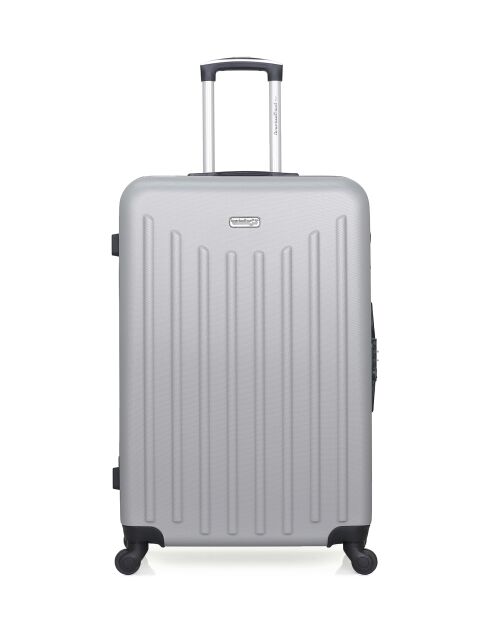 Lot de 3 - Valise grand format, Valise weekend et valise cabine 4 roues simples Brooklyn grises - L/M/XXS