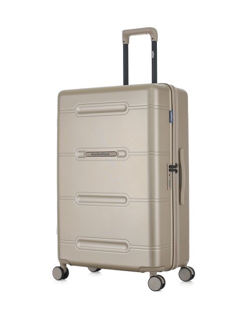 Lot de 2 - Valise grand format et valise weekend 4 roues doubles Cleveland beiges - L/M