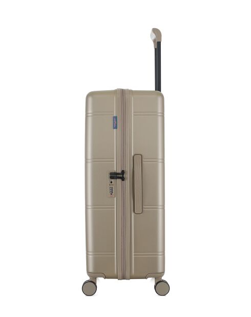 Lot de 2 - Valise grand format et valise weekend 4 roues doubles Cleveland beiges - L/M