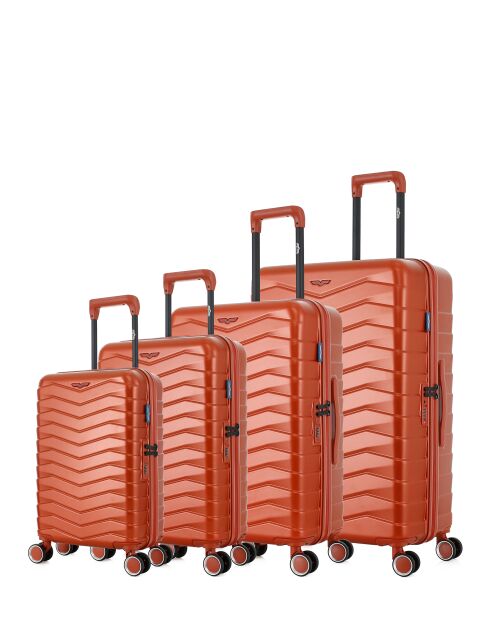 Lot de 4 valises 4 roues doubles Seattle-O brique - L/M/S/XS
