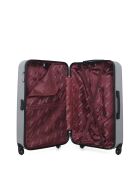 3er-Set — Großer Koffer und 2 graue Brooklyn-Allrad-Kabinenkoffer — L/S/XXS