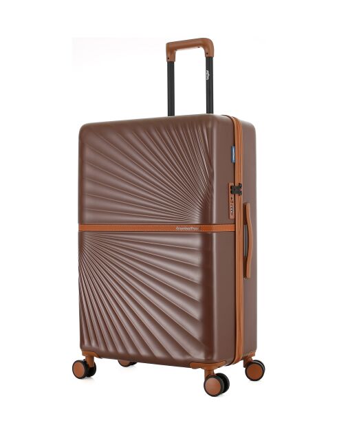 Lot de 3 - Valise grand format, valise weekend et valise cabine 4 roues doubles Oakland chocolat - L/M/XS