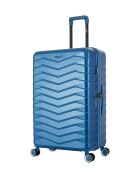 Valigia Long Stay L 4 ruote doppie Seattle blu argento - 49x76x29,5 cm