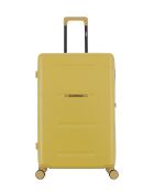 Lot de 3 - Valise grand format, valise weekend et valise cabine 4 roues doubles Cleveland jaune crème - L/M/XS