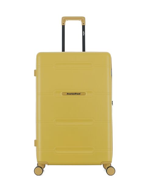 Lot de 3 - Valise grand format, valise weekend et valise cabine 4 roues doubles Cleveland jaune crème - L/M/XS