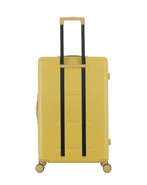 Lot de 3 - Valise grand format, valise weekend et valise cabine 4 roues doubles Cleveland jaune crème - L/M/XS