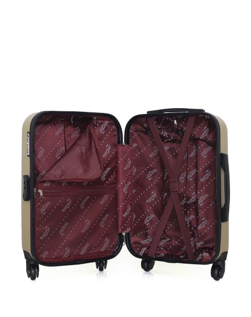 Lot de 2 valises cabine 4 roues simples Brooklyn beiges - S/XXS