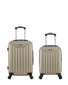 Lot de 2 valises cabine 4 roues simples Brooklyn beiges - S/XXS