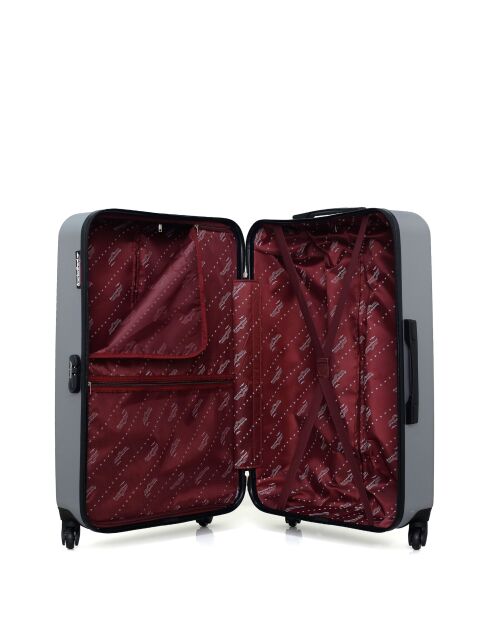 Lot de 2 - Valise grand format et valise weekend Queens grises - L/M